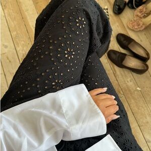 Djerf Avenue Broderie Anglaise Pants Black